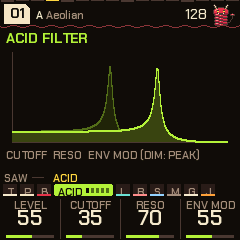 The Acid page draws the filter