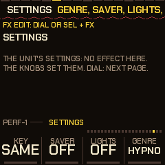 The settings page